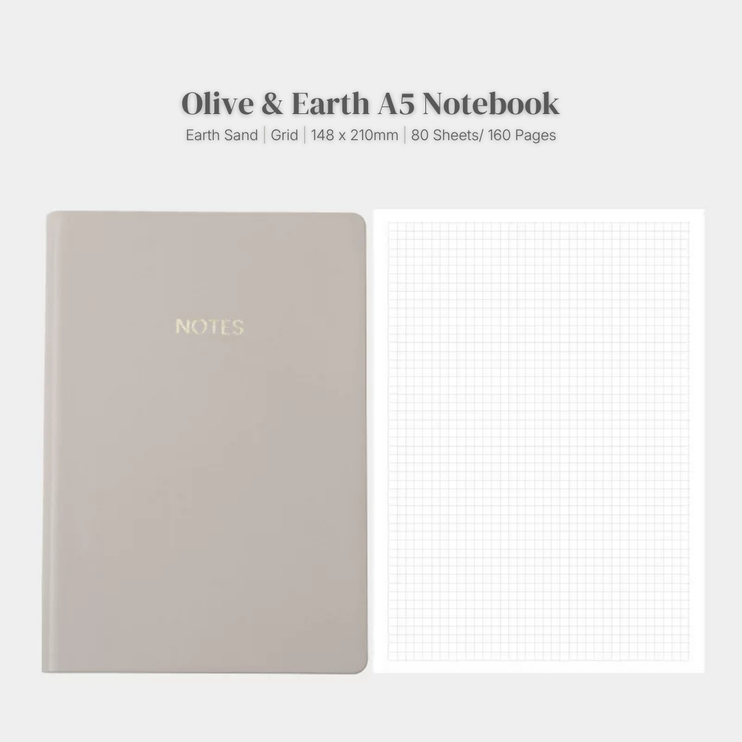 Olive & Earth Notebook A5 - Earth Sand