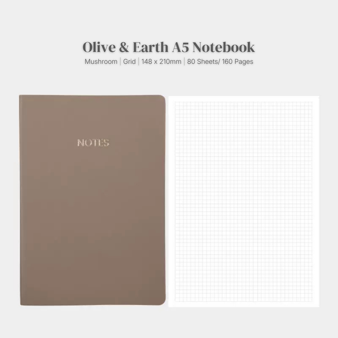 Olive & Earth Notebook A5 - Mushroom